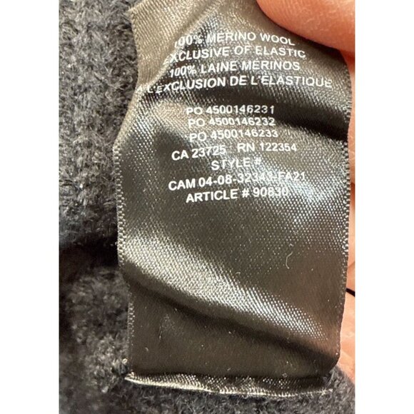 Aritzia Wilfred Sweater Dress Large Cable Knit 100% Merino Wool V Neck Black - Picture 9 of 13